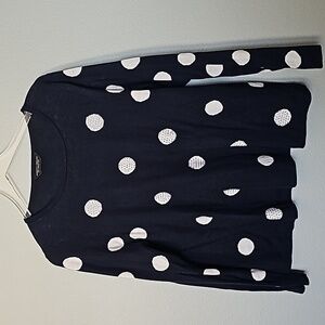 Dorothy Perkins Whimsical Polka dot rhinestone Long Sleeve sweater top Size 12